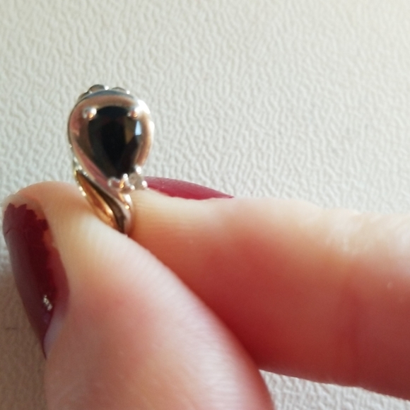 14k gold semi precious pendant with diamond - Picture 5 of 5